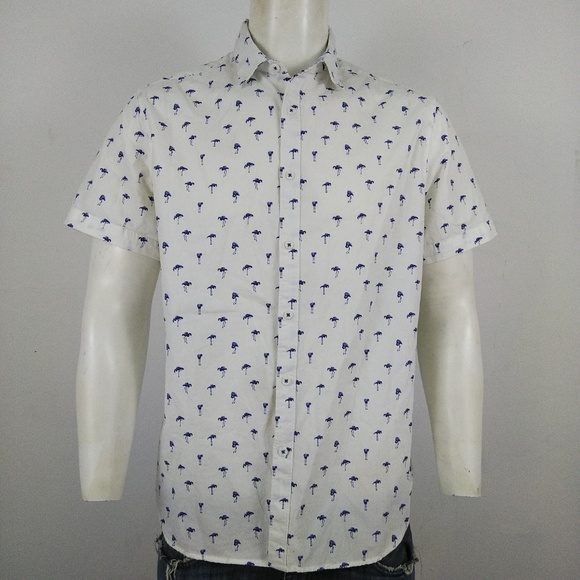 denim & flower mens shirt slim fit
